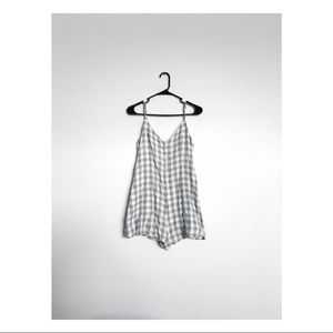 Checkered Romper Grey